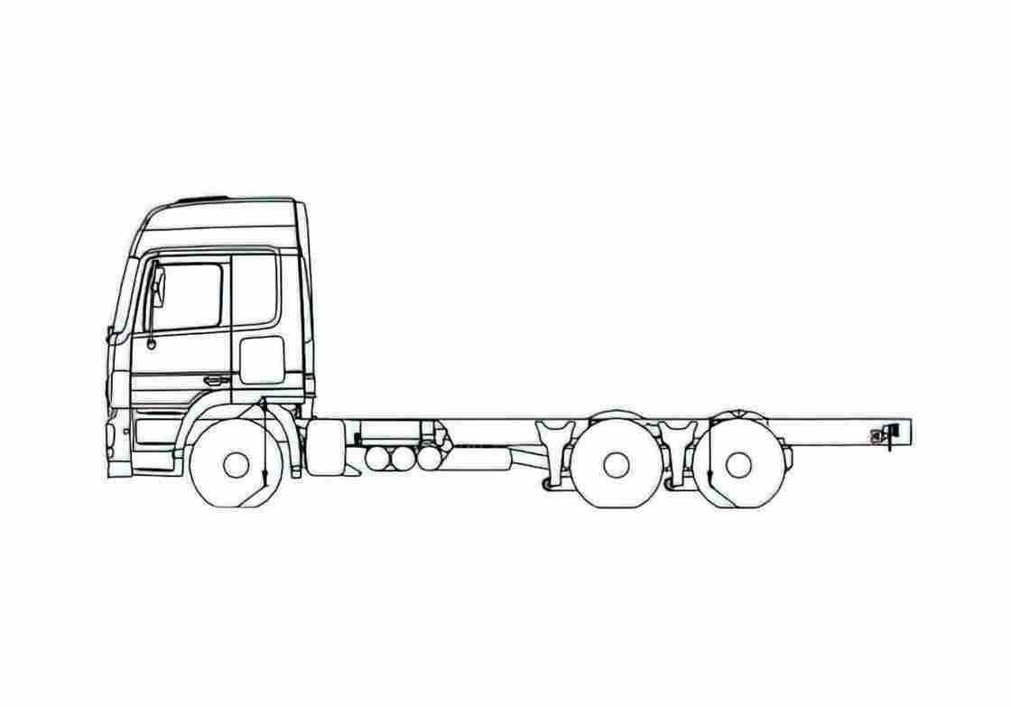 Blueprint Mercedes Benz Actros I 6x4 Truck A4 Photo Print
