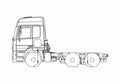Blueprint Mercedes Benz Actros LSVLA 6x2 Truck A4 Photo Print