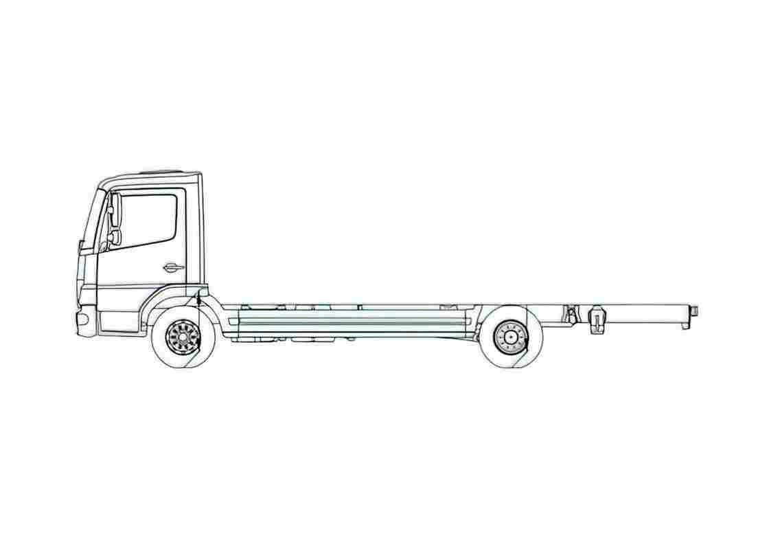 Blueprint Mercedes Benz Atego 10 Truck A4 Photo Print