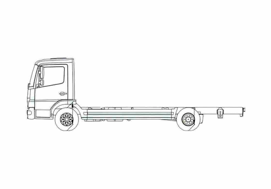 Blueprint Mercedes Benz Atego 10L Truck A4 Photo Print