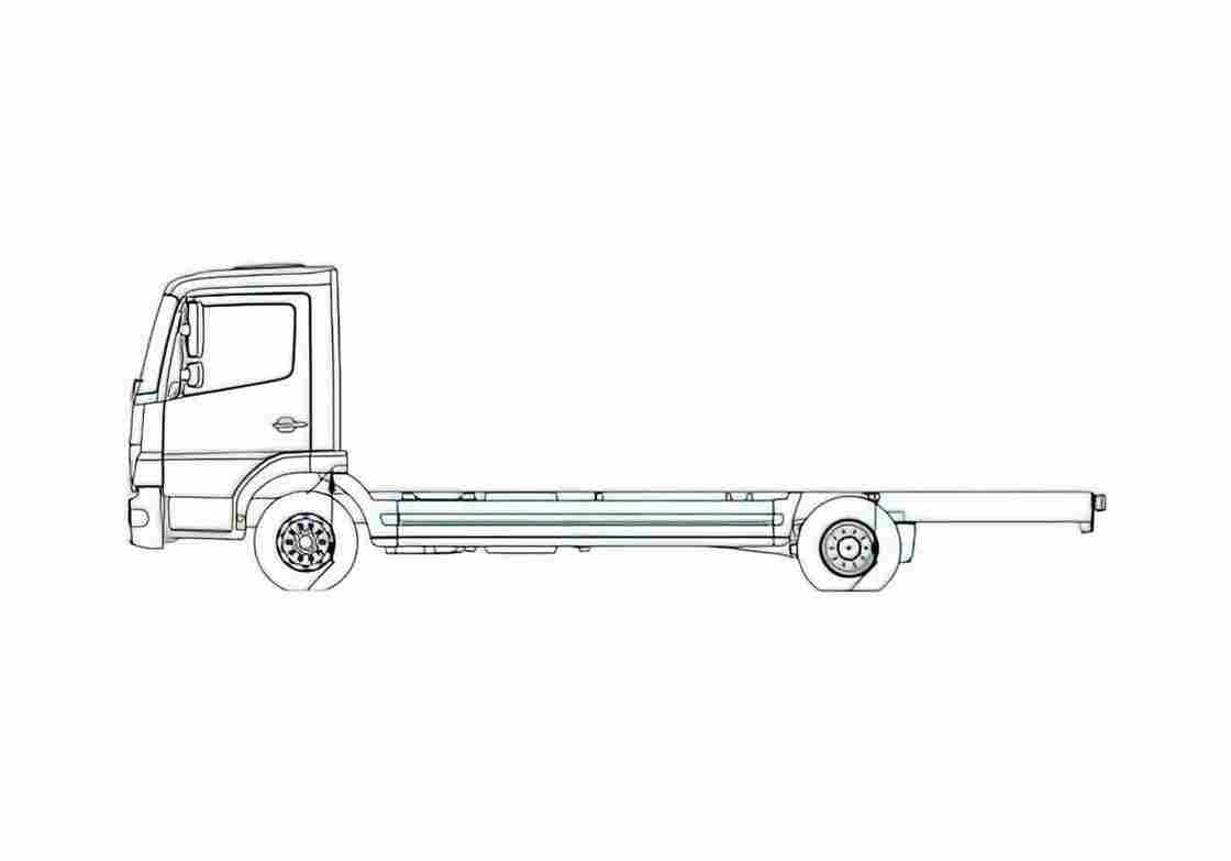 Blueprint Mercedes Benz Atego 12L Lowliner Truck A4 Photo Print
