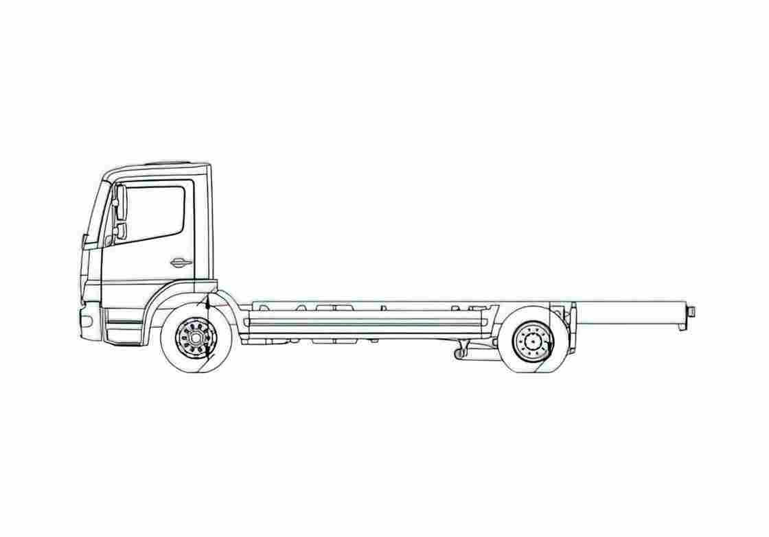 Blueprint Mercedes Benz Atego 12L Truck A4 Photo Print