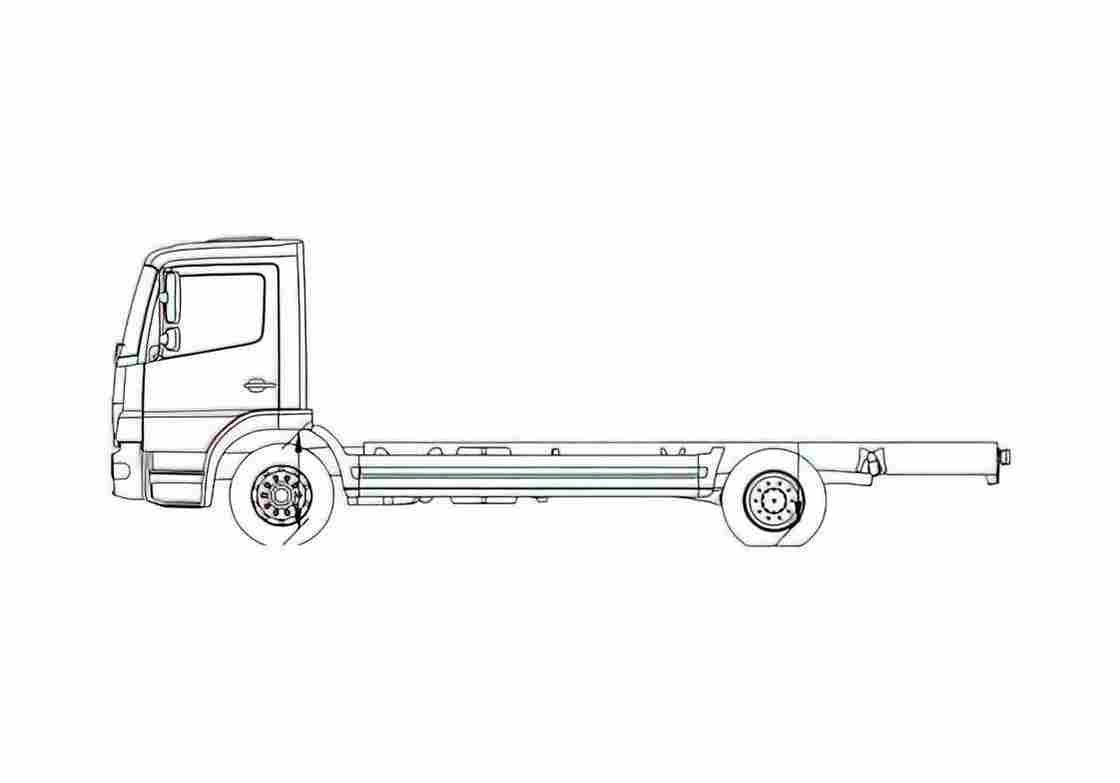 Blueprint Mercedes Benz Atego 13 Truck A4 Photo Print