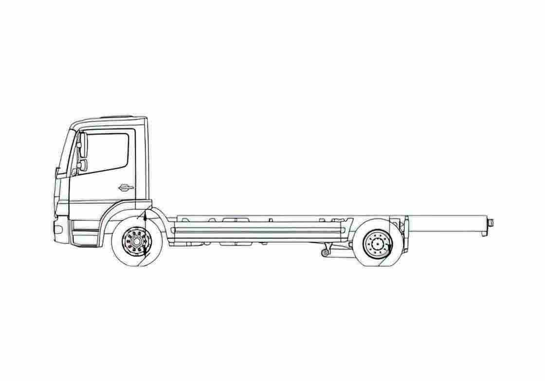 Blueprint Mercedes Benz Atego 16L Truck A4 Photo Print