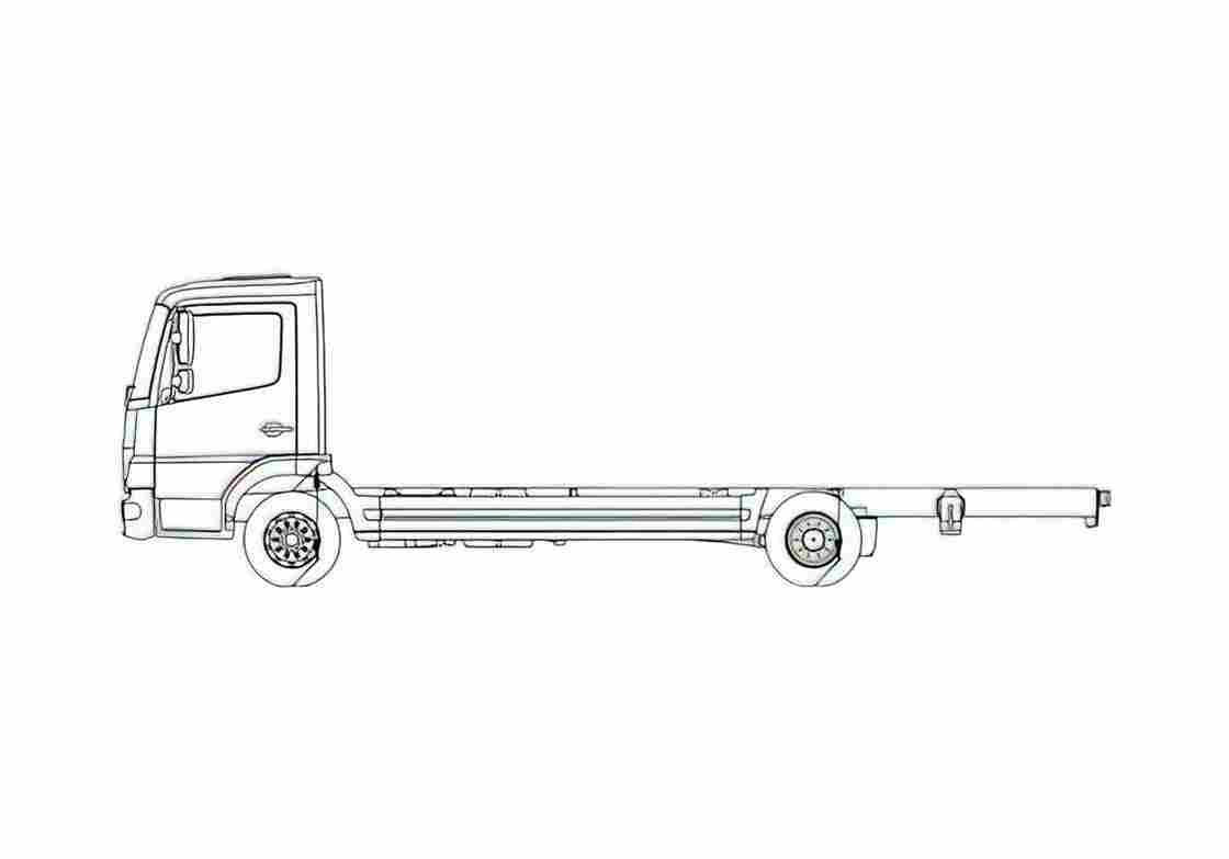 Blueprint Mercedes Benz Atego 8L 7.5t Truck A4 Photo Print