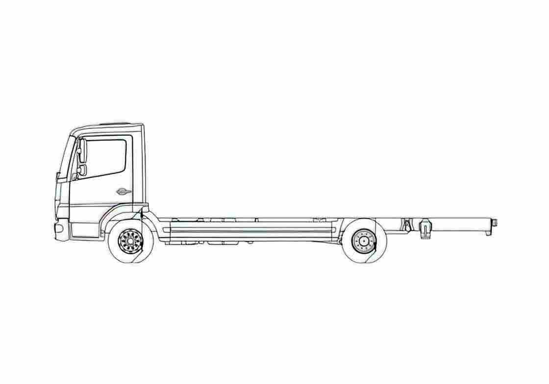 Blueprint Mercedes Benz Atego 9 Truck A4 Photo Print
