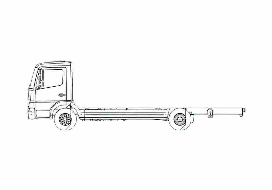 Blueprint Mercedes Benz Atego 9L Truck A4 Photo Print