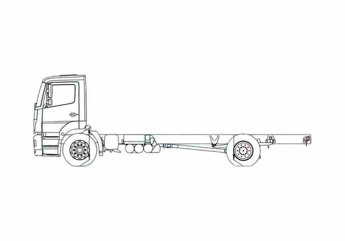 Blueprint Mercedes Benz Axor 18 Truck A4 Photo Print