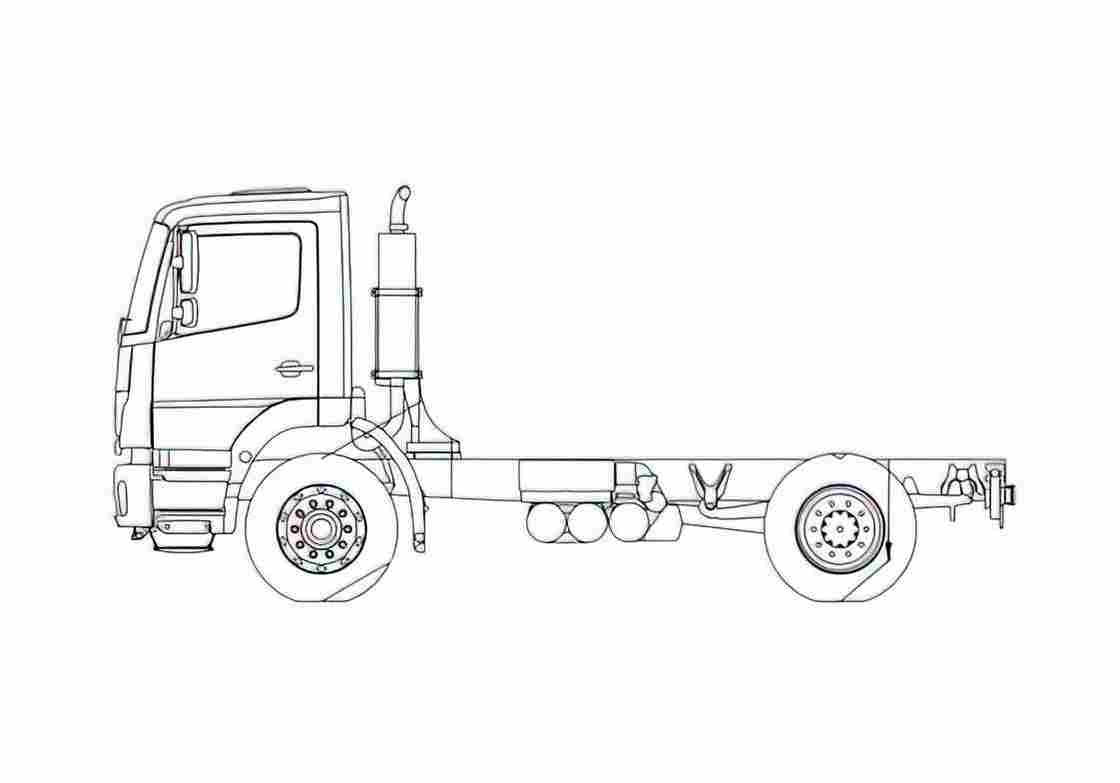 Blueprint Mercedes Benz Axor 1828KO Truck A4 Photo Print