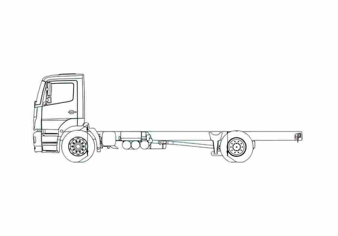 Blueprint Mercedes Benz Axor 18L Truck A4 Photo Print