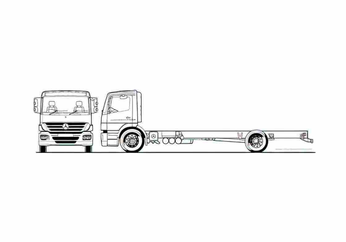 Blueprint Mercedes Benz Axor 4x2 Rigid Truck 2010 A4 Photo Print