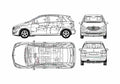 Blueprint Mercedes Benz B class W245 Minivan 2006 A4 Photo Print