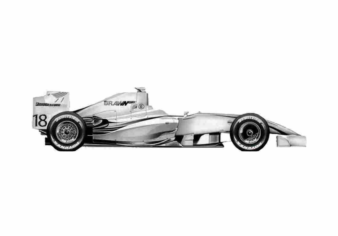 Blueprint Mercedes Benz Brawn GP BGP001 F1 OW 2009 A4 Photo Print