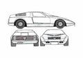 Blueprint Mercedes Benz C 111 Coupe 1970 A4 Photo Print