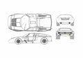 Blueprint Mercedes Benz C 111 Coupe A4 Photo Print