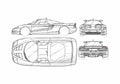 Blueprint Mercedes Benz C 112 Coupe A4 Photo Print