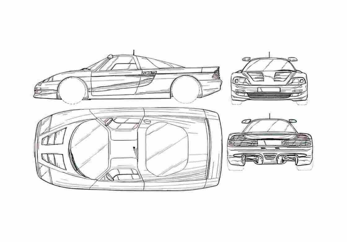 Blueprint Mercedes Benz C 112 Coupe A4 Photo Print