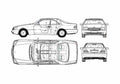 Blueprint Mercedes Benz C 140 Sedan 1996 A4 Photo Print