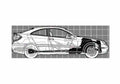 Blueprint Mercedes Benz C 230 Sports Coupe 2002 A4 Photo Print