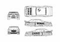 Blueprint Mercedes Benz C Class W202 DTM Sonax Tabac Sedan 1994 A4 Photo Print