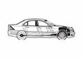 Blueprint Mercedes Benz C Class W203 C32 AMG Sedan 2002 A4 Photo Print