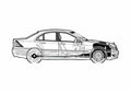 Blueprint Mercedes Benz C Class W203 C32 AMG Sedan 2003 A4 Photo Print