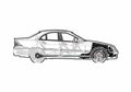 Blueprint Mercedes Benz C Class W203 C55 AMG Sedan 2005 A4 Photo Print