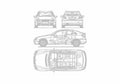 Blueprint Mercedes Benz C Class W203 Coupe 2001 A4 Photo Print