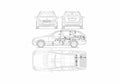 Blueprint Mercedes Benz C Class W203 Wagon 2001 A4 Photo Print