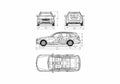Blueprint Mercedes Benz C Class W204 Station Wagon 2008 A4 Photo Print