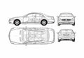 Blueprint Mercedes Benz CL 500 Coupe 2007 A4 Photo Print