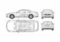 Blueprint Mercedes Benz CL Class W216 CL600 Coupe 2007 A4 Photo Print