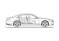 Blueprint Mercedes Benz CL Classe W216 C216 Coupe 2007 A4 Photo Print