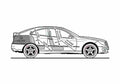 Blueprint Mercedes Benz CLC class W203 CLC220 CDi Sport Coupe 2008 A4 Photo Print
