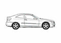 Blueprint Mercedes Benz CLC class W203 Coupe 2008 A4 Photo Print