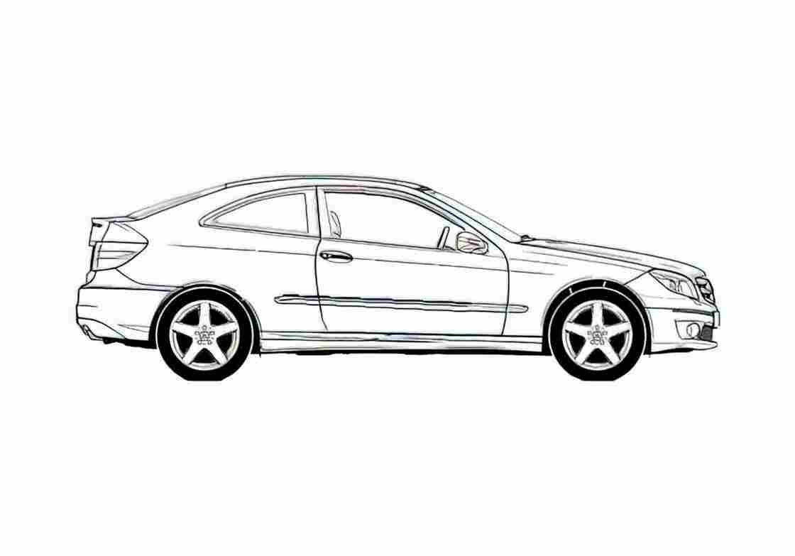 Blueprint Mercedes Benz CLC class W203 Coupe 2008 A4 Photo Print