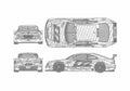 Blueprint Mercedes Benz CLK Class W208 DTM2000 Coupe 2000 A4 Photo Print