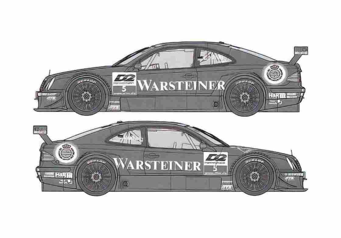 Blueprint Mercedes Benz CLK Class W208 DTM2000 Team Warsteiner Coupe  A4 Photo Print