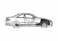 Blueprint Mercedes Benz CLK Class W209 CLK500 Coupe 2004 A4 Photo Print