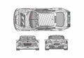 Blueprint Mercedes Benz DTM2000 Coupe 2000 A4 Photo Print