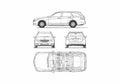 Blueprint Mercedes Benz E Class T Wagon 2010 A4 Photo Print