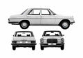 Blueprint Mercedes Benz E Class W114 280E Sedan 1974 A4 Photo Print