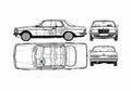 Blueprint Mercedes Benz E Class W123 280CE Coupe 1977 A4 Photo Print