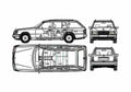 Blueprint Mercedes Benz E Class W124 280TE Wagon 1986 A4 Photo Print