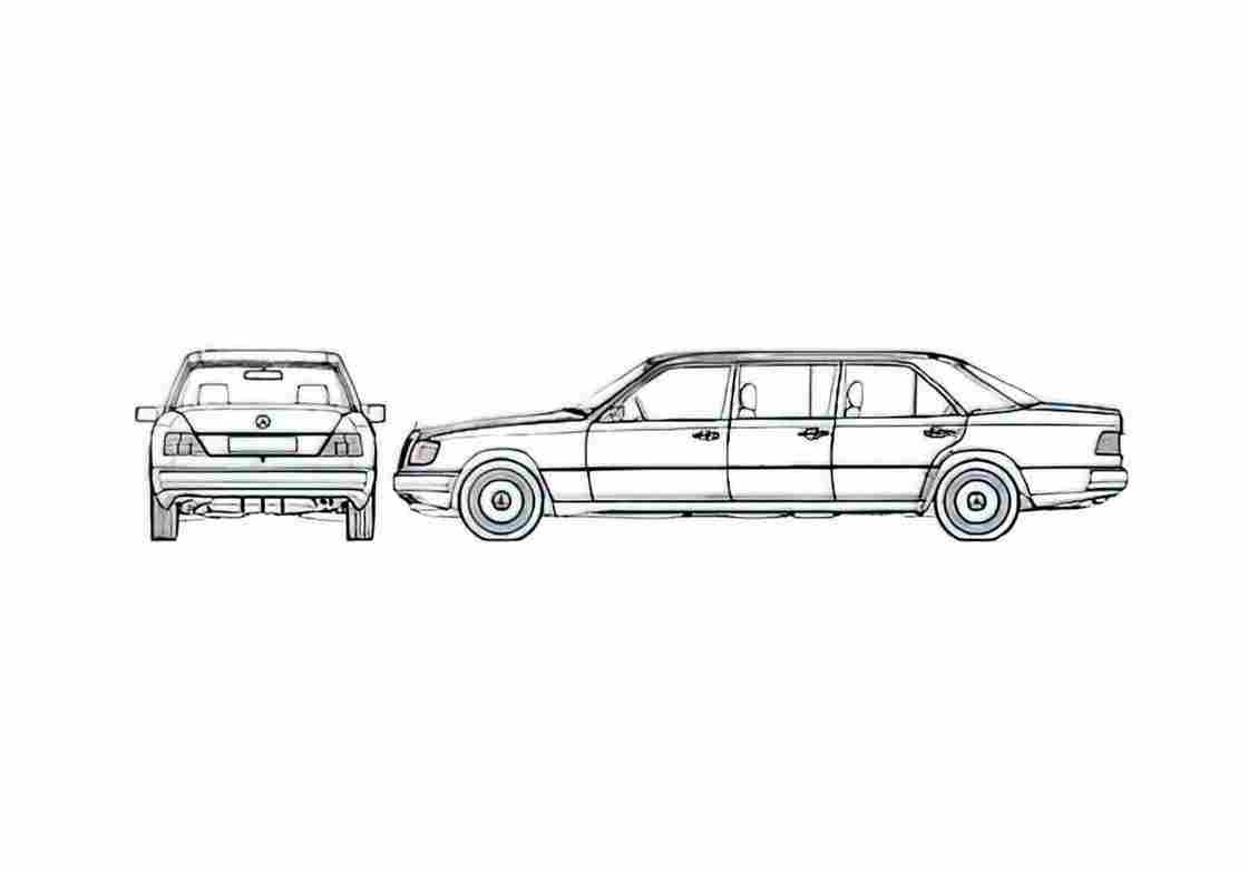 Blueprint Mercedes Benz E Class W124 E320 Limousine 1994 A4 Photo Print