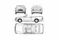 Blueprint Mercedes Benz E Class W124 E420 Cabriolet 1994 A4 Photo Print