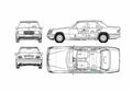 Blueprint Mercedes Benz E Class W124 E420 Sedan 1994 A4 Photo Print