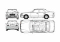 Blueprint Mercedes Benz E Class W124 E500 Sedan 1994 A4 Photo Print