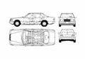 Blueprint Mercedes Benz E Class W124 Sedan 2004 A4 Photo Print