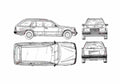 Blueprint Mercedes Benz E Class W124 Wagon 1989 A4 Photo Print